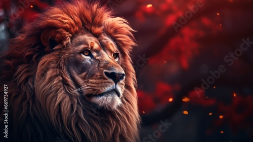 Lion with Bokeh Effect