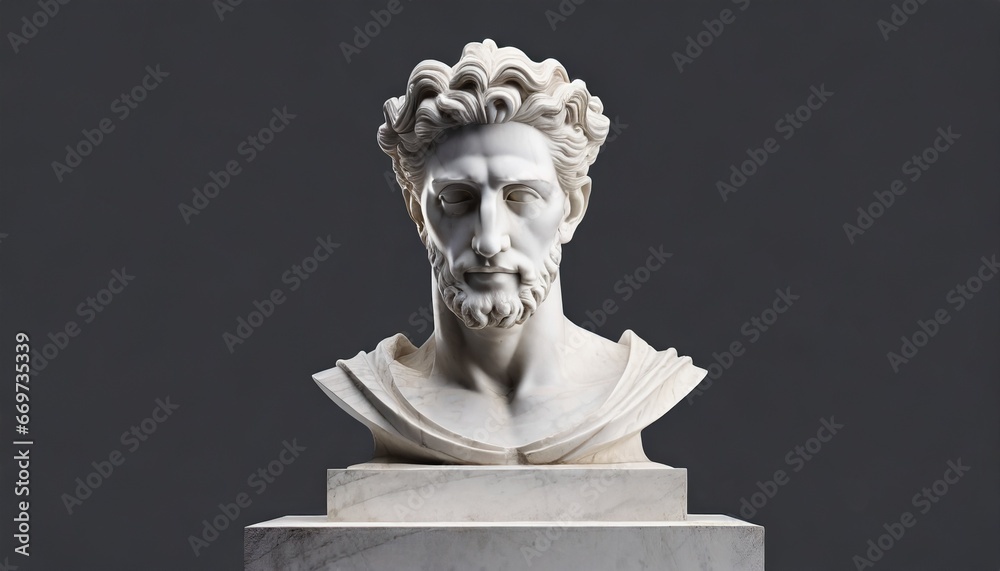 Portrait of a sculpture bust on a podium