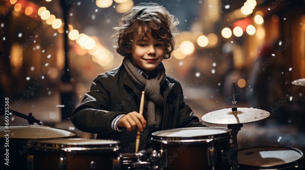 Naklejka premium Image of a young boy dressed like a nutcracker, generative ai