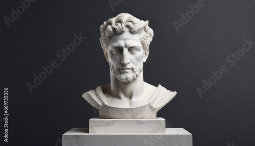 Portrait of a sculpture bust on a podium