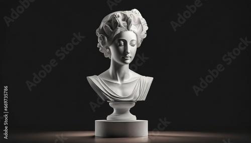 Portrait of a sculpture bust on a podium