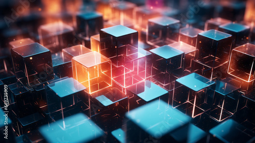 An array of interconnected cubes