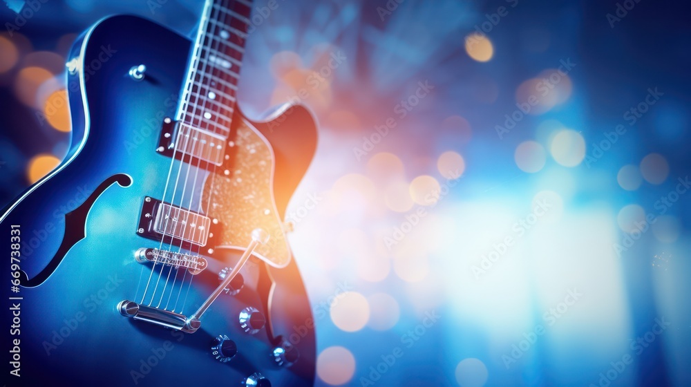Obraz premium Guitar with Bokeh Effects