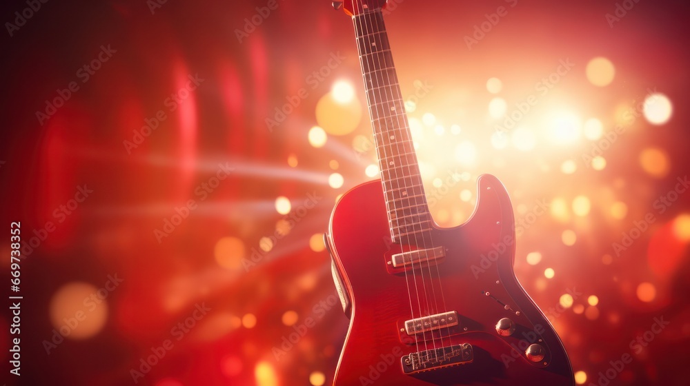 Fototapeta premium Guitar with Bokeh Effects