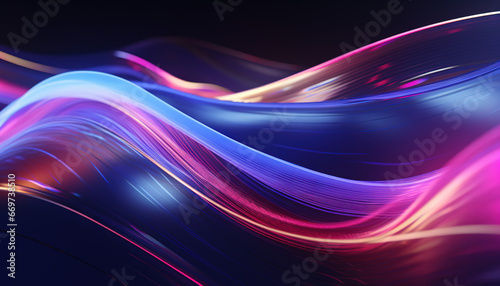 abstract futuristic background with blue, pink, red, and orange glowing neon moving high speed wave lines and bokeh lights. Data transfer concept Fantastic wallpaper
