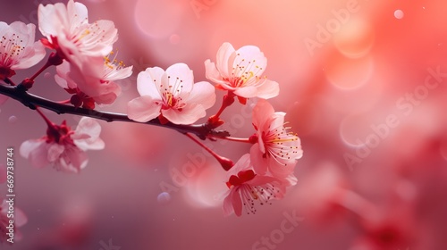 Cherry Blossom Flowers with Bokeh Effects