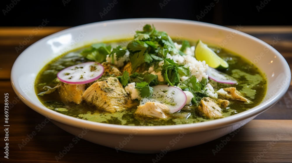 Pozole Verde With Chicken Tomatillos Professional Photo Pozole Verde With Chicken Tomatillos Professional Photo