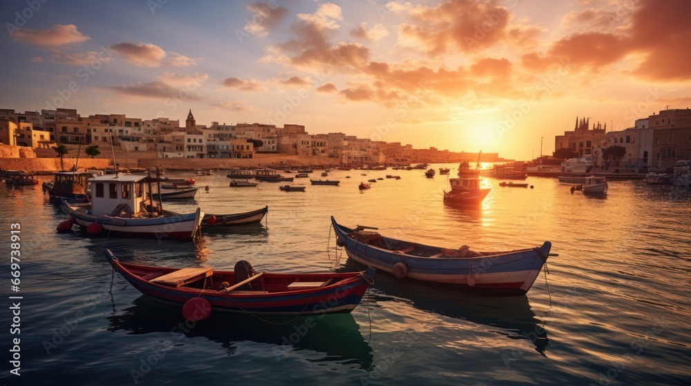 Malta,fishing village Colourful boats