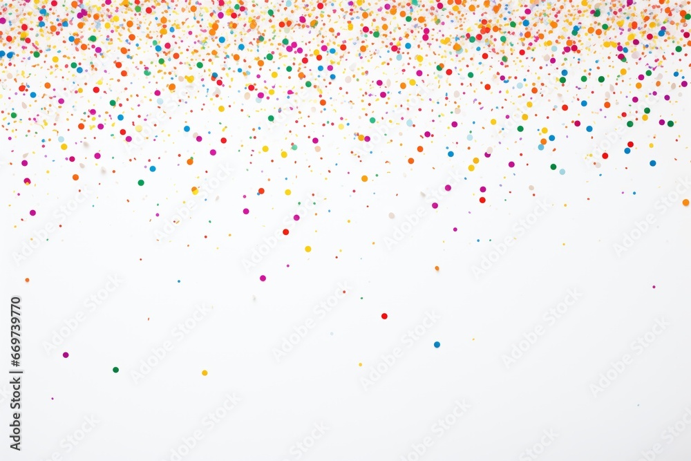 Celebratory Polka Dot Sprinkle Rainbow White Background Wallpaper Generative Illustration