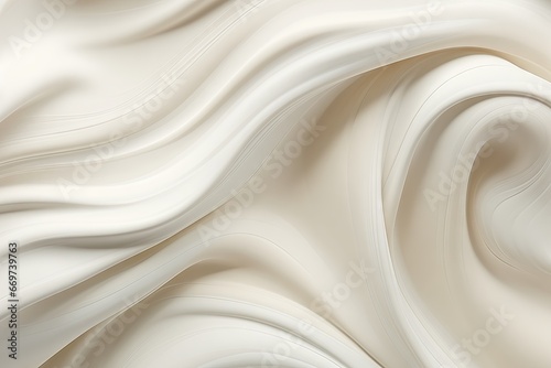 Creamy White Abstract Flowing Material Pattern Texture Generative Illustration