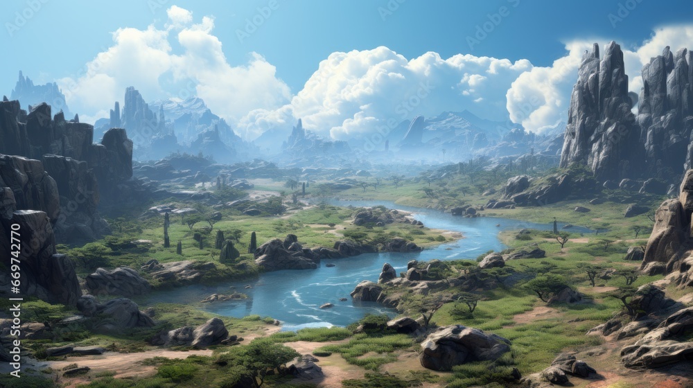 Beautiful breathtaking views of the landscape game art Beautiful breathtaking views of the landscape game art