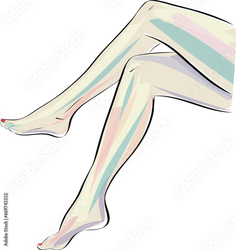 Silhouettes of lady legs and feet, Legs design elements.