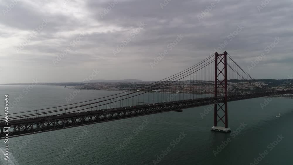 Ponte 25 de Abril, suspension bridge, Lisbon, Almada, Portugal Ponte 25 de Abril, suspension bridge, Lisbon, Almada, Portugal