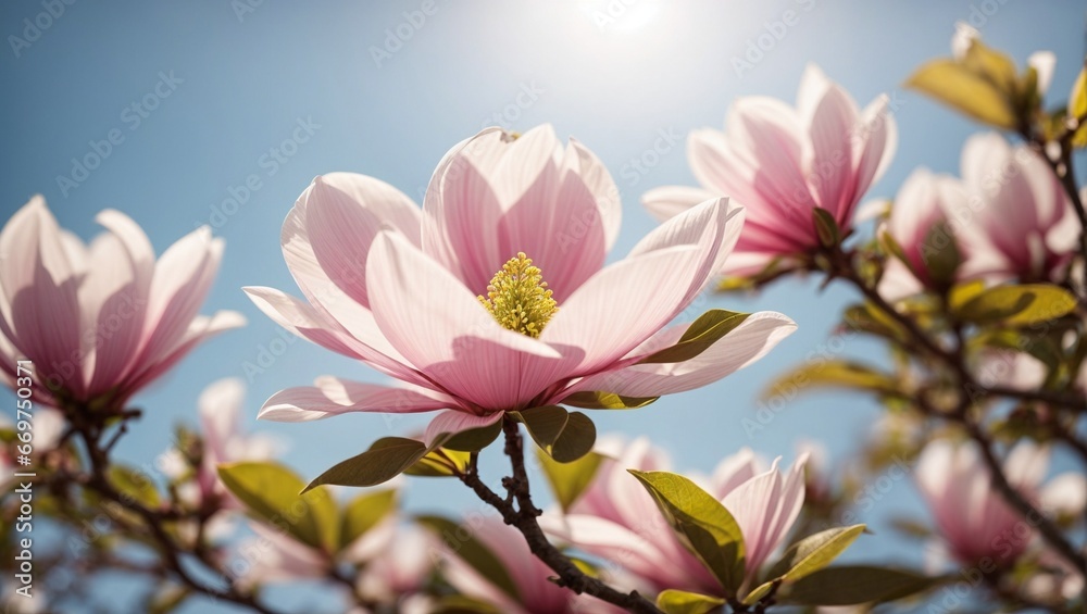 Fototapeta premium Elegant Blooms: The Timeless Beauty of Magnolia Flowers