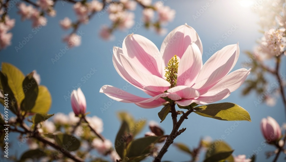 Obraz premium Elegant Blooms: The Timeless Beauty of Magnolia Flowers