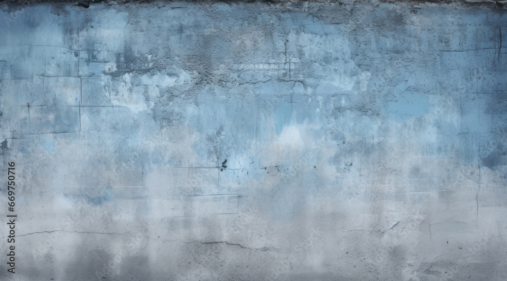 Obraz premium Alte Betonwand mit Rissen und blauer Farbe.