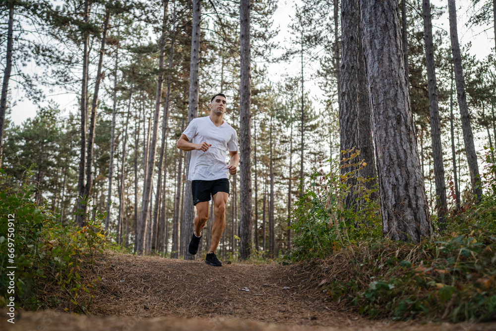 one man male athlete run in nature one man male athlete run in nature