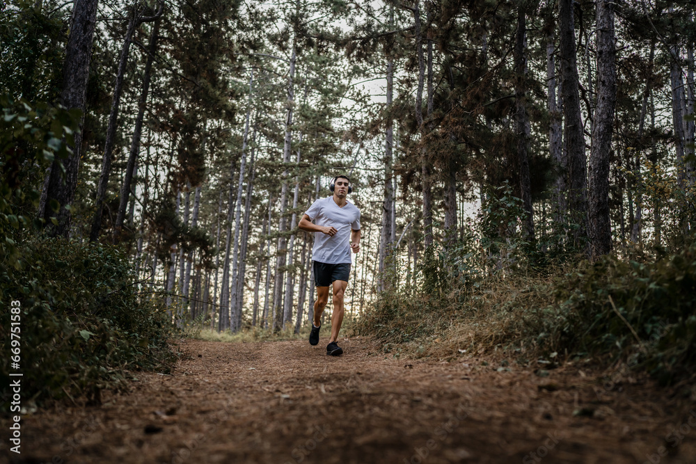 one man male athlete run in nature one man male athlete run in nature