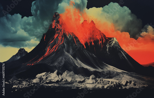 black soot covered mountain scene