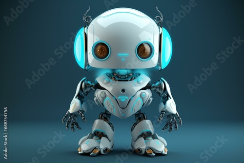 adorable cheerful robot. Generative AI