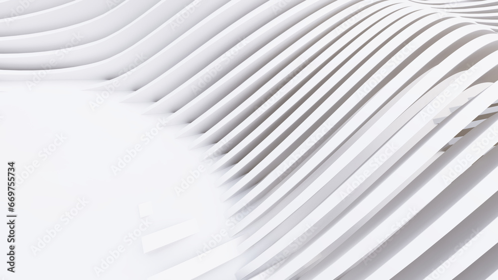 Naklejka premium Abstract Curved Shapes. White Circular Background.