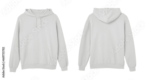 Ash Grey Sweat Pullover Long Sleeve Hoodie Templates Front and Back Views