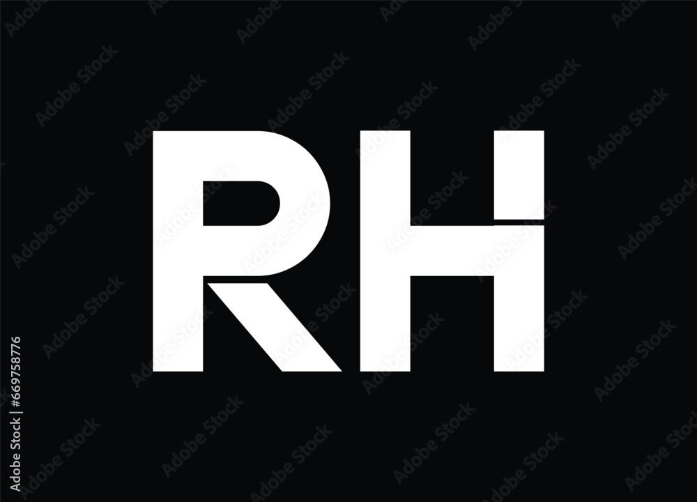 RH letter logo and monogram logo RH letter logo and monogram logo