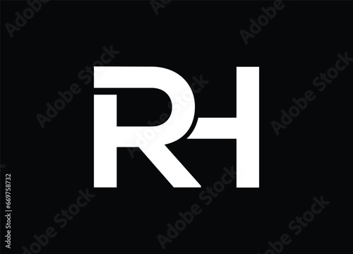 RH letter logo and monogram logo