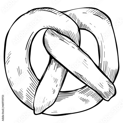 pretzel hand drawn