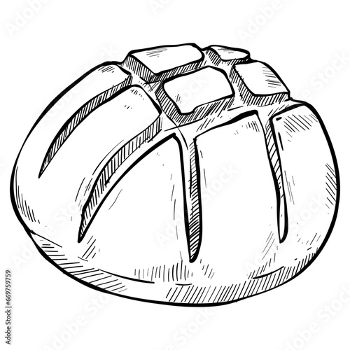 sweet bread hand drawn