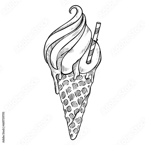 ice cream hand drawn