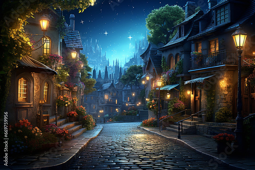 幻想的な街の夜景 photo