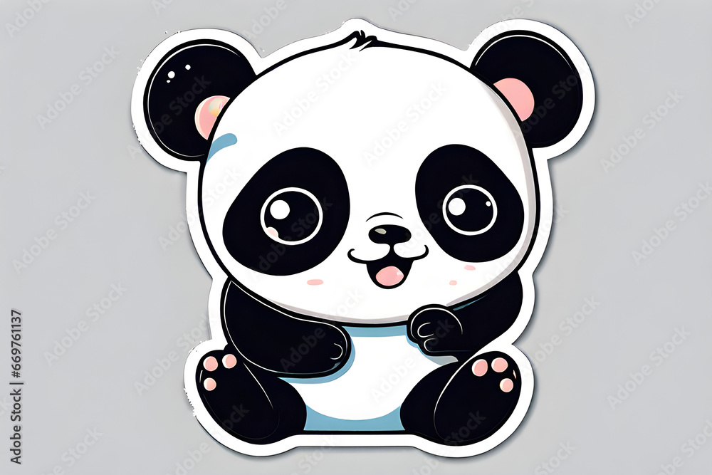Naklejka premium panda twin cubs