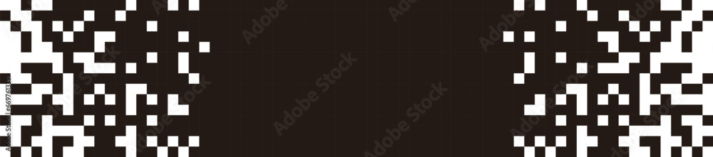 Dispersed background. Disintegration pixel effect illustration. Vector rectangle elements. Disappear transform rectangle texture. Dissolved filled square. Vector graphic.