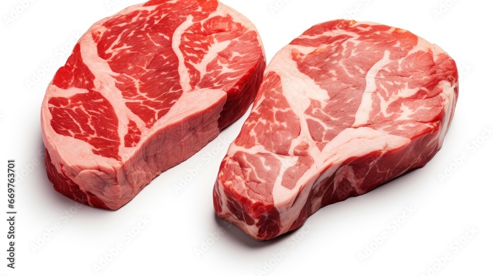 Obraz premium Raw Marbled Beef Steaks Shape Heart, Background Image,Valentine Background Images, Hd