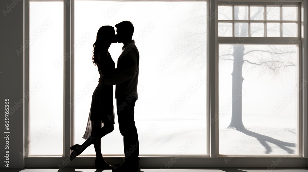 Fototapeta premium Beautiful Young Couple Home Hugging, Background Image,Valentine Background Images, Hd