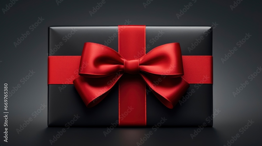 Black Gift Box Bow Two Red , Background Image,Valentine Background Images, Hd