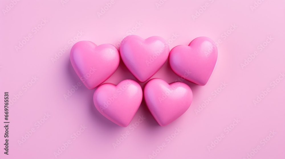 Close Candy Hearts On Pink Background, Background Image,Valentine Background Images, Hd