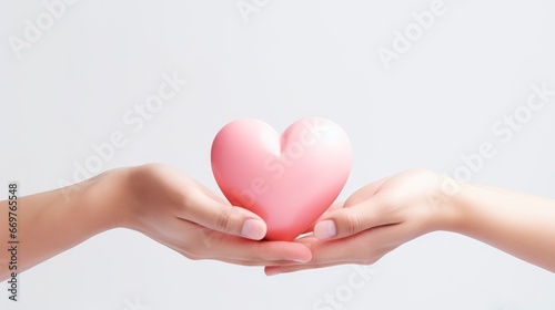 Closeup Hands Holding Heart On Pink   Background Image Valentine Background Images  Hd