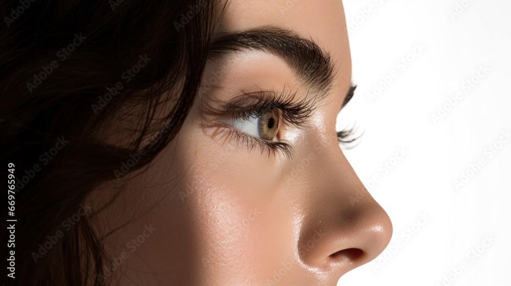 Fototapeta premium Young Brunette Woman Closes One Eye , Background Image,Valentine Background Images, Hd