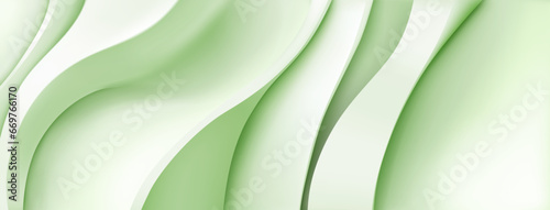 Abstract background with wavy folds in light green colors