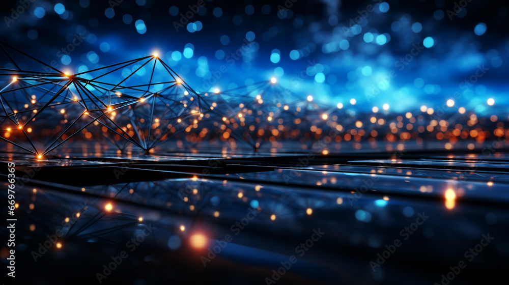 Obraz premium Geometric polygonal wireframe technology background