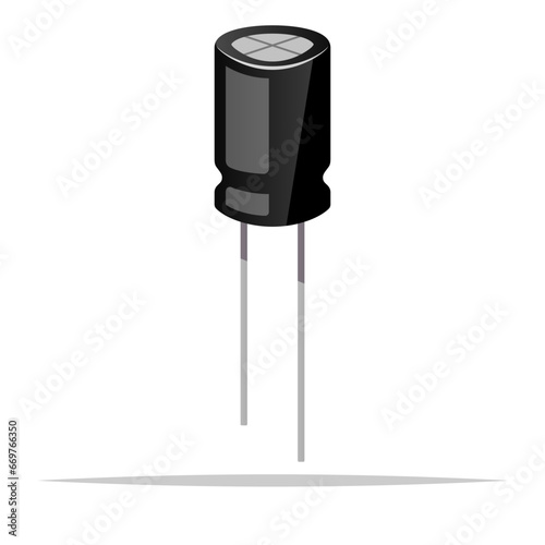 Electrolytic capacitor component part vector isolated illustration