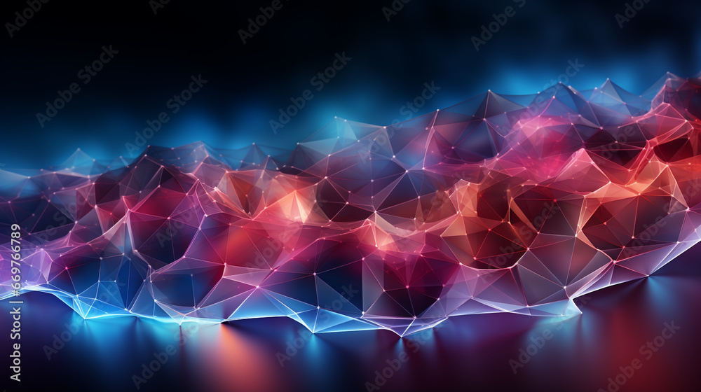 Vibrant polygonal wireframe technology background