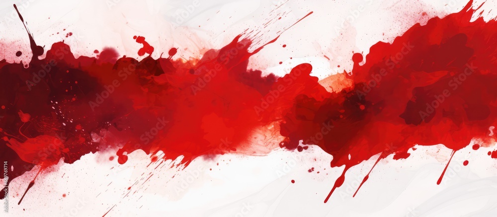 Vibrant blood like stain on abstract painting for various uses