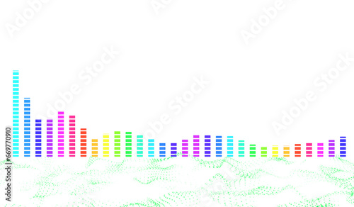 abstract multicolored sound wave pattern ,Sound spectrum dance