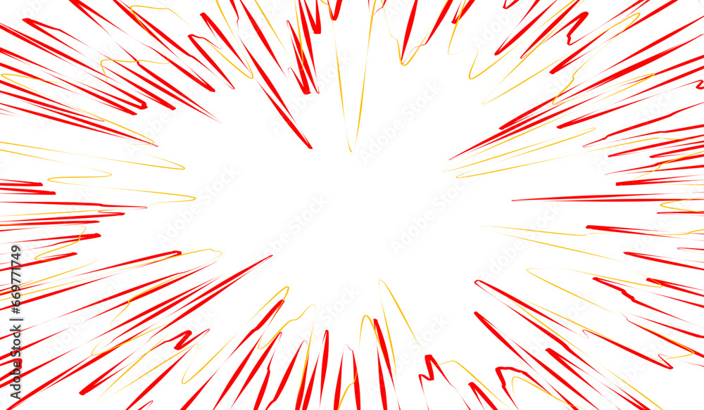 Obraz premium zoom anime red speed line for comic 