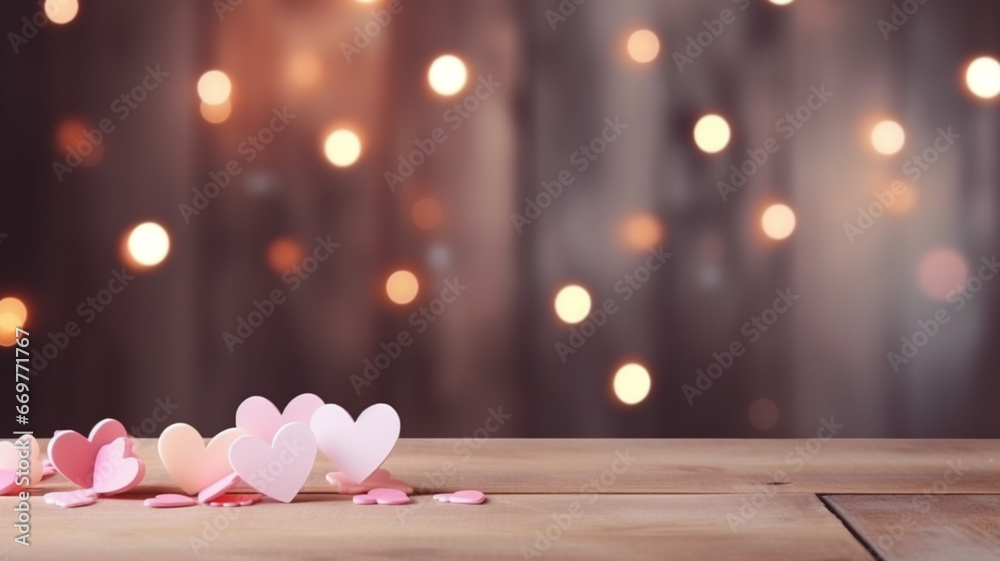 Heart shapes on abstract background. Valentine's day concept - obrazy, fototapety, plakaty 