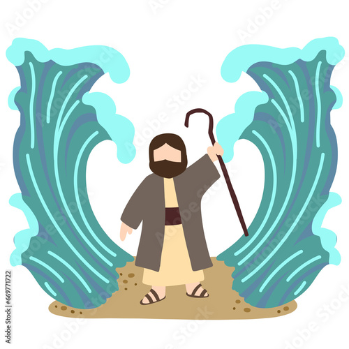 Moses ,separation of
 Red Sea.