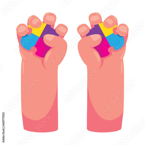 autism hands child with puzzles